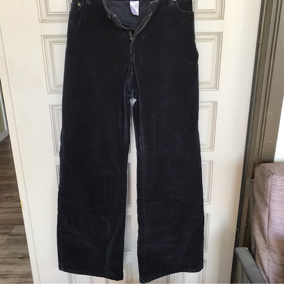 Thalia Sodi Black Velvet Pants Plus Sz17/18 Wide Leg Zip Front 5 Pocket Style - Picture 4 of 4